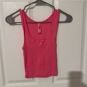 SKIMS Hot Pink Ribbed Tank Top